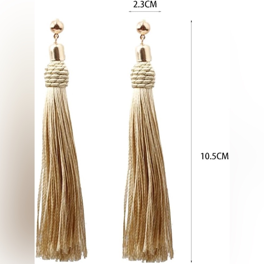 Bohemian Long Tassel Earrings Long Drop Fringe Earrings💎